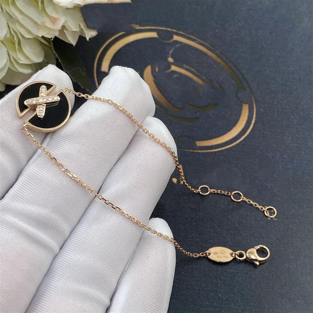 [Bling Jewelrys ]ONYX-ARMBANDSET ROSÉGOLD DIAMANT