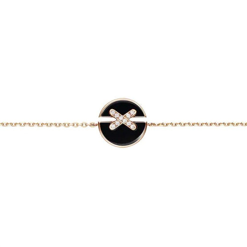 [Bling Jewelrys ]ONYX-ARMBANDSET ROSÉGOLD DIAMANT