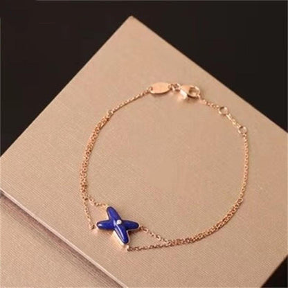 [Bling Jewelrys ]Hollow Design Four-Leaf Clover Flower Shape Bracelet