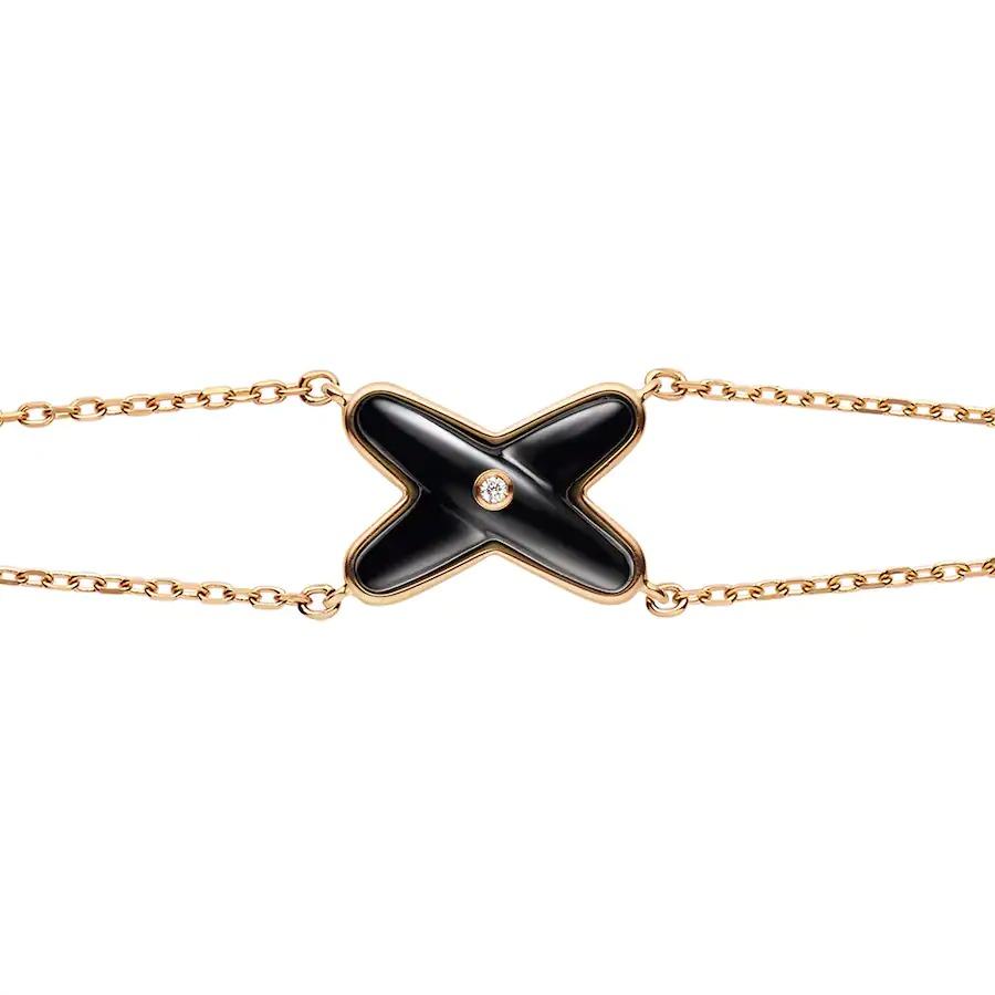[Bling Jewelrys ]JEUX BRACELET ONYX PINK GOLD 1 DIAMOND