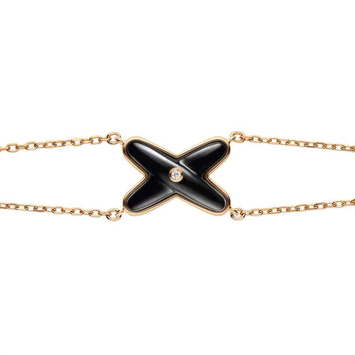 [Bling Jewelrys ]JEUX BRACELET ONYX PINK GOLD 1 DIAMOND