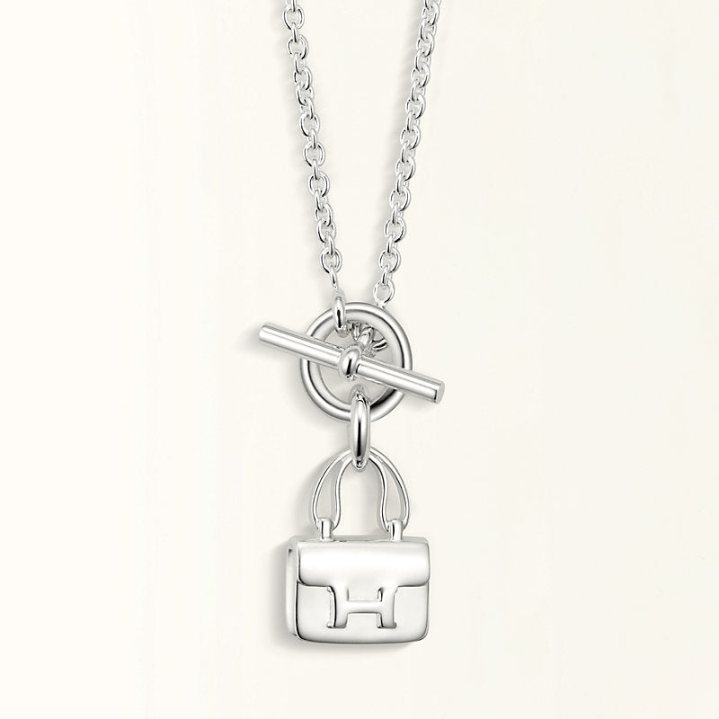 [Bling Jewelrys ]POP H PEDANT SILVER NECKLACE