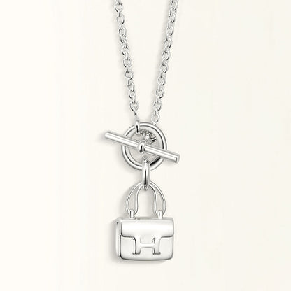 [Bling Jewelrys ]POP H PEDANT SILVER NECKLACE