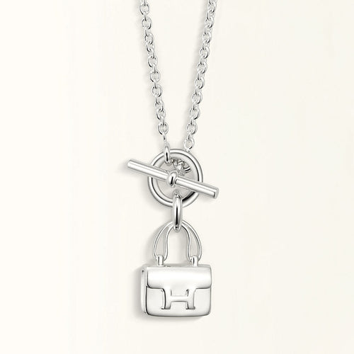 [Bling Jewelrys ]POP H PEDANT SILVER NECKLACE