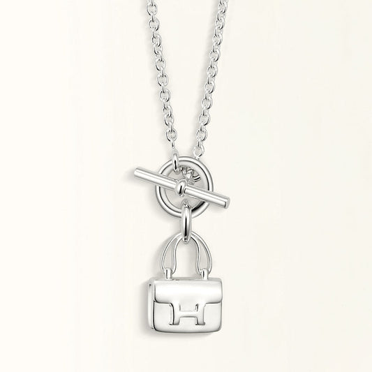 [Bling Jewelrys ]POP H PEDANT SILVER NECKLACE