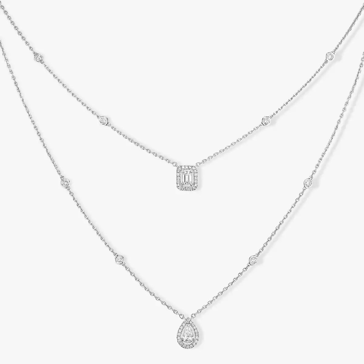 [Bling Jewelrys] Diamant-Halskette My Twin 2-reihig