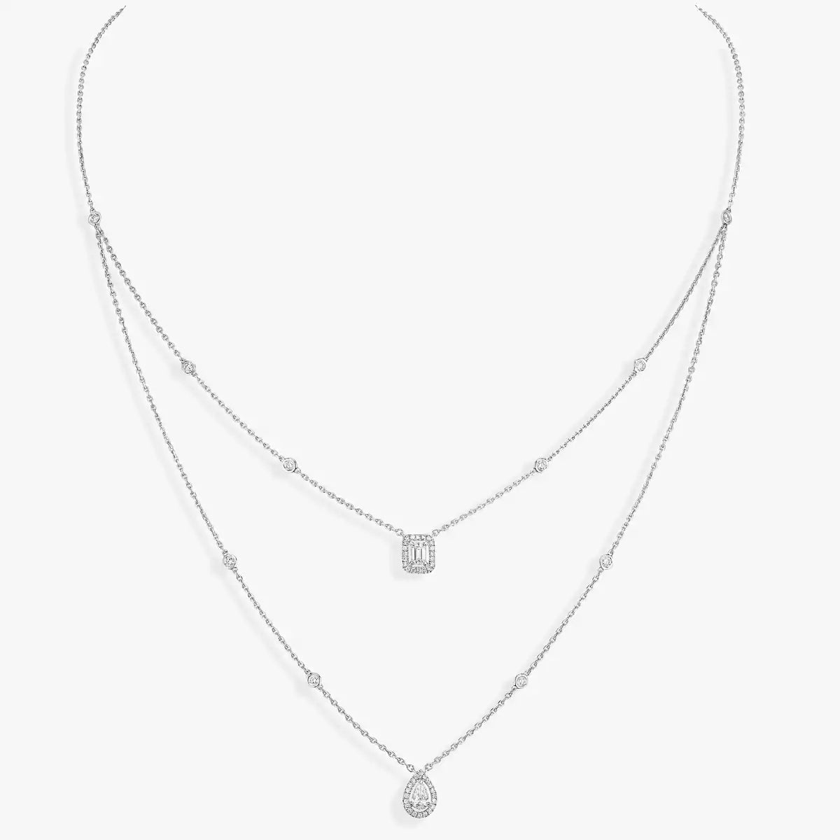 [Bling Jewelrys] Diamant-Halskette My Twin 2-reihig