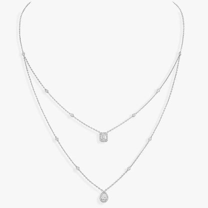 [Bling Jewelrys] Diamant-Halskette My Twin 2-reihig