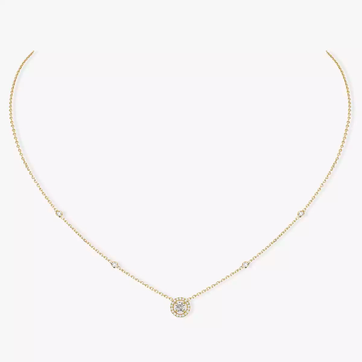 [Bling Jewelrys]Diamond Necklace 0,20ct Brilliant Shape Joy