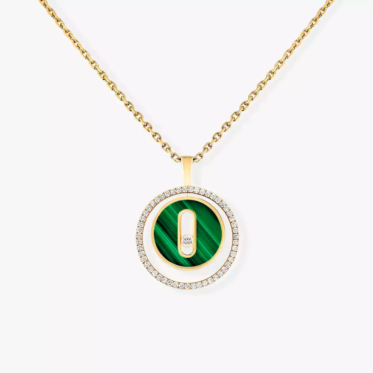 [Bling Jewelrys]Lucky Move Diamond Necklace in Rose Gold and White Mother-of-Pearl