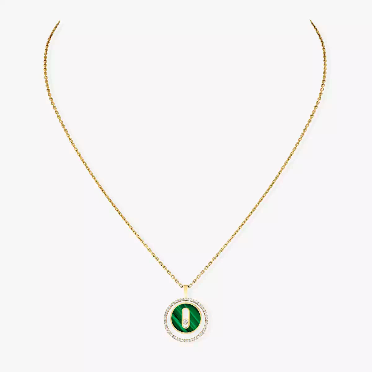 [Bling Jewelrys]Lucky Move Diamond Necklace in Rose Gold and White Mother-of-Pearl