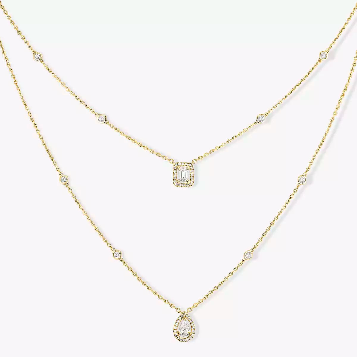 [Bling Jewelrys] Diamant-Halskette My Twin 2-reihig