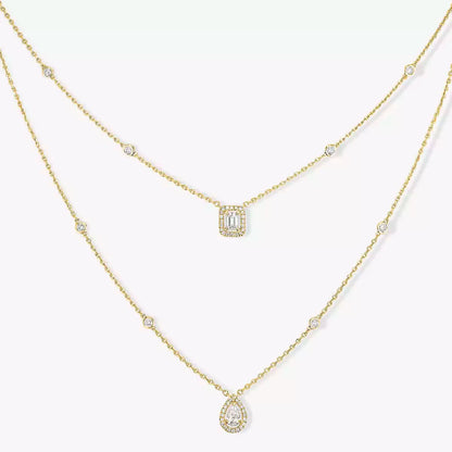 [Bling Jewelrys] Diamant-Halskette My Twin 2-reihig