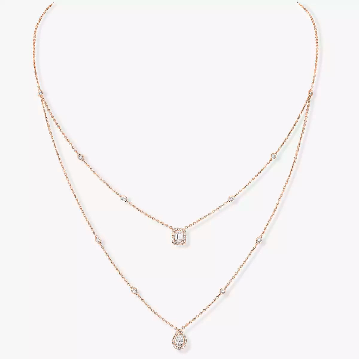 [Bling Jewelrys] Diamant-Halskette My Twin 2-reihig