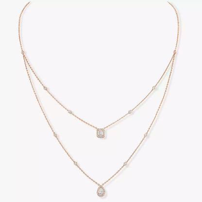 [Bling Jewelrys] Diamant-Halskette My Twin 2-reihig