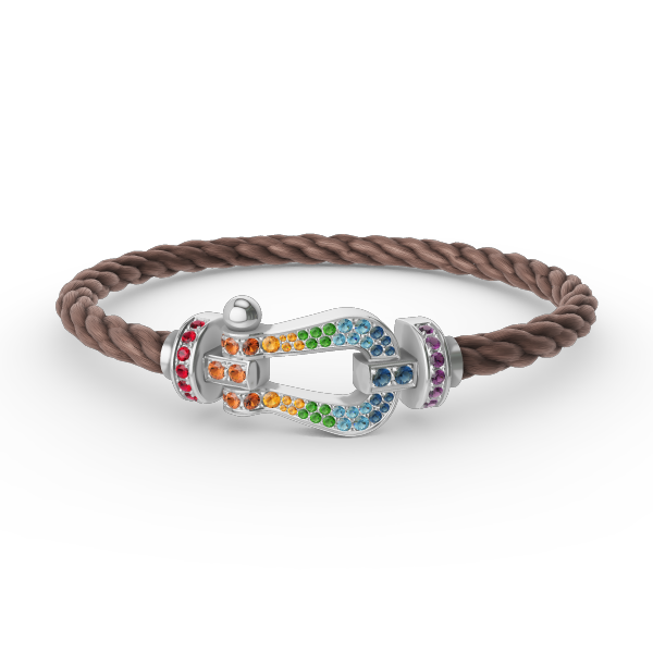 [Bling Jewelrys ]FORC LARGE HORSESHOE  COLORED DIAMOND BRACELET SILVER