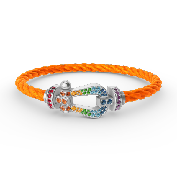 [Bling Jewelrys ]FORC LARGE HORSESHOE  COLORED DIAMOND BRACELET SILVER
