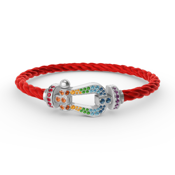 [Bling Jewelrys ]FORC LARGE HORSESHOE  COLORED DIAMOND BRACELET SILVER