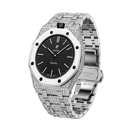 [Bling Jewelrys]Royal Oak Pop Exclusive Bioceramic Case & Bioceramic Strap Full Diamond