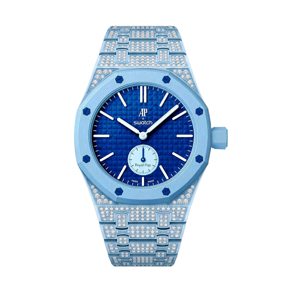 [Bling Jewelrys]Royal Oak Pop Exclusive Bioceramic Case & Bioceramic Strap Full Diamond