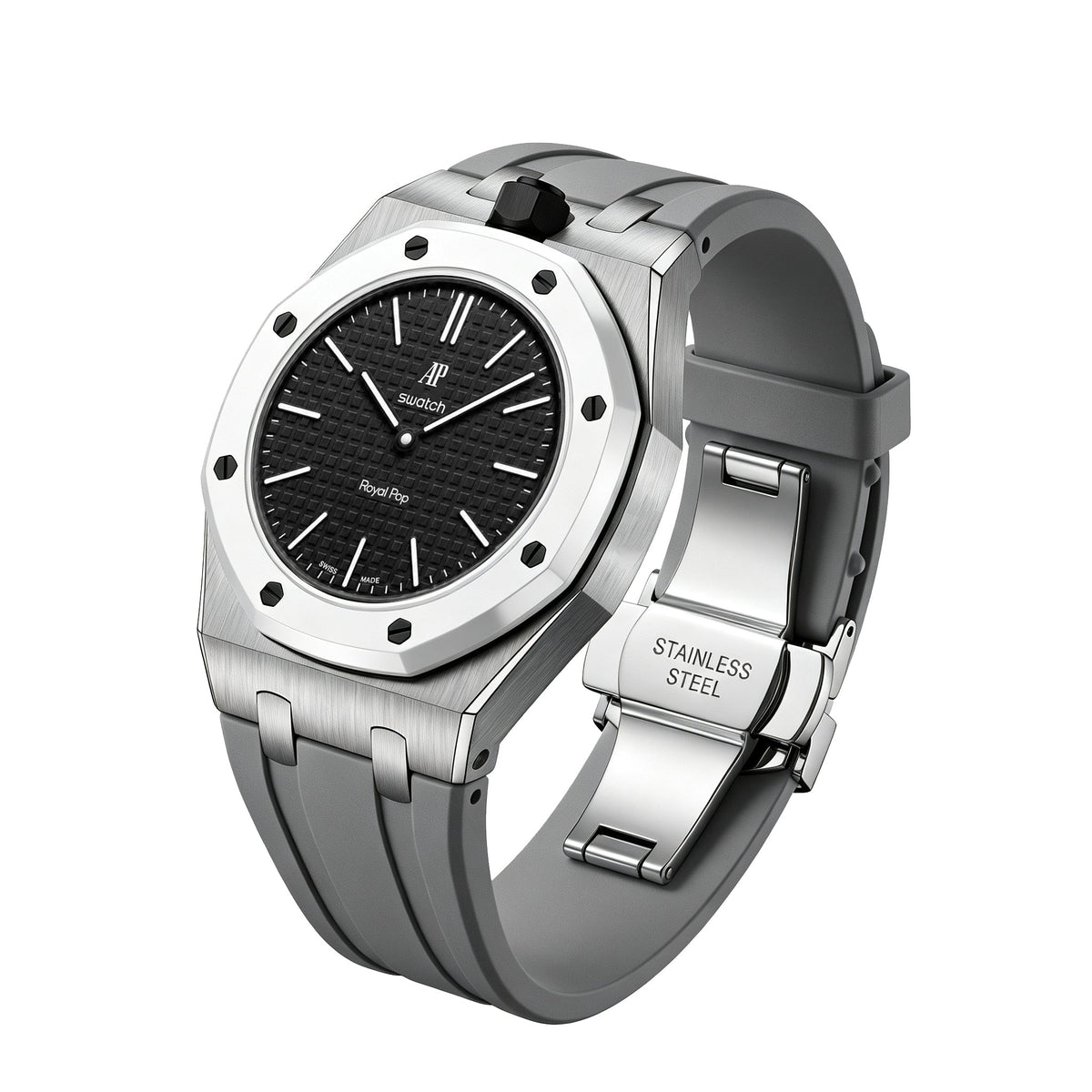 [Bling Jewelrys]Royal Oak Pop Exclusive Steel Case & Silicone Strap With Cradle