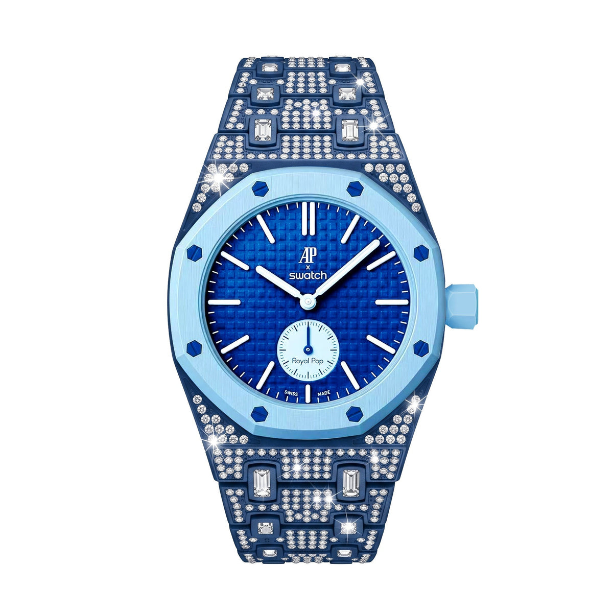 [Bling Jewelrys]Royal Oak Pop Exclusive Bioceramic Case & Bioceramic Strap Full Diamond