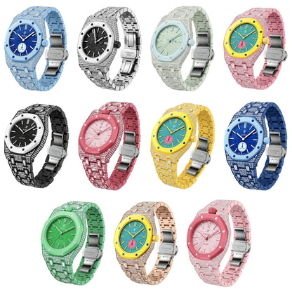 [Bling Jewelrys]Royal Oak Pop Exclusive Bioceramic Case & Bioceramic Strap Full Diamond