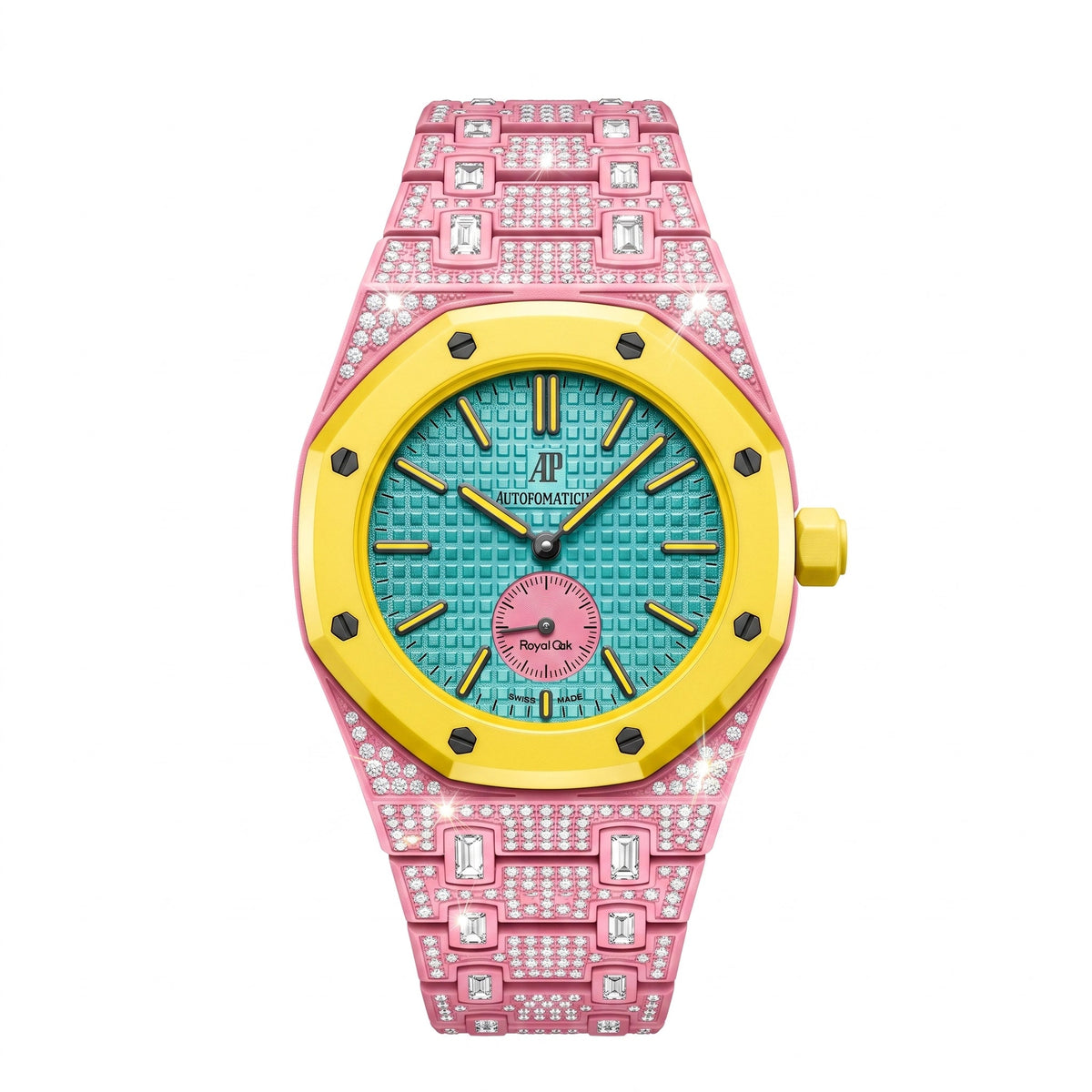 [Bling Jewelrys]Royal Oak Pop Exclusive Bioceramic Case & Bioceramic Strap Full Diamond