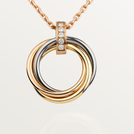[Bling Jewelrys ]TRINITY NECKLACE GOLD  DIAMONDS