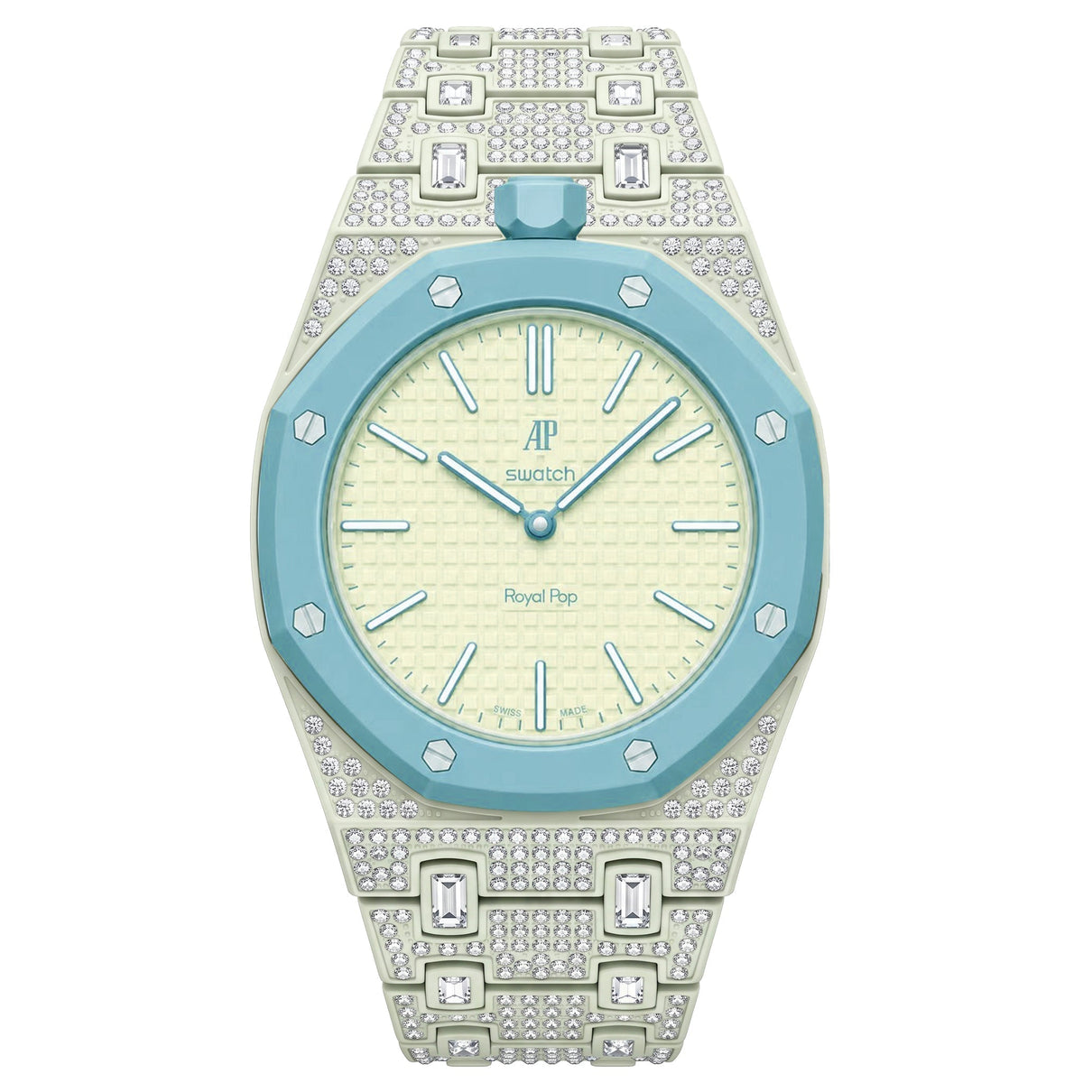 [Bling Jewelrys]Royal Oak Pop Exclusive Bioceramic Case & Bioceramic Strap Full Diamond