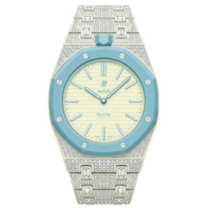 [Bling Jewelrys]Royal Oak Pop Exclusive Bioceramic Case & Bioceramic Strap Full Diamond