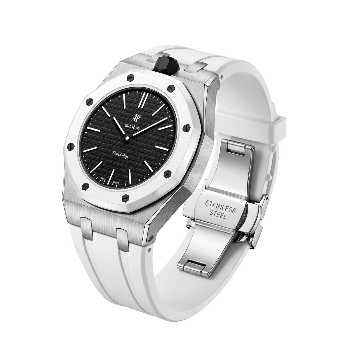 [Bling Jewelrys]Royal Oak Pop Exclusive Steel Case & Silicone Strap With Cradle