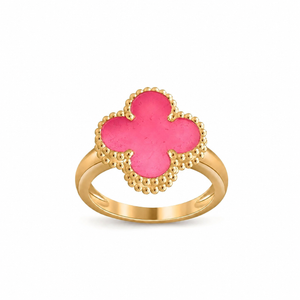 [Bling Jewelrys]NEUE KLEEBATT-RINGE MIT ROSA EMAILLE