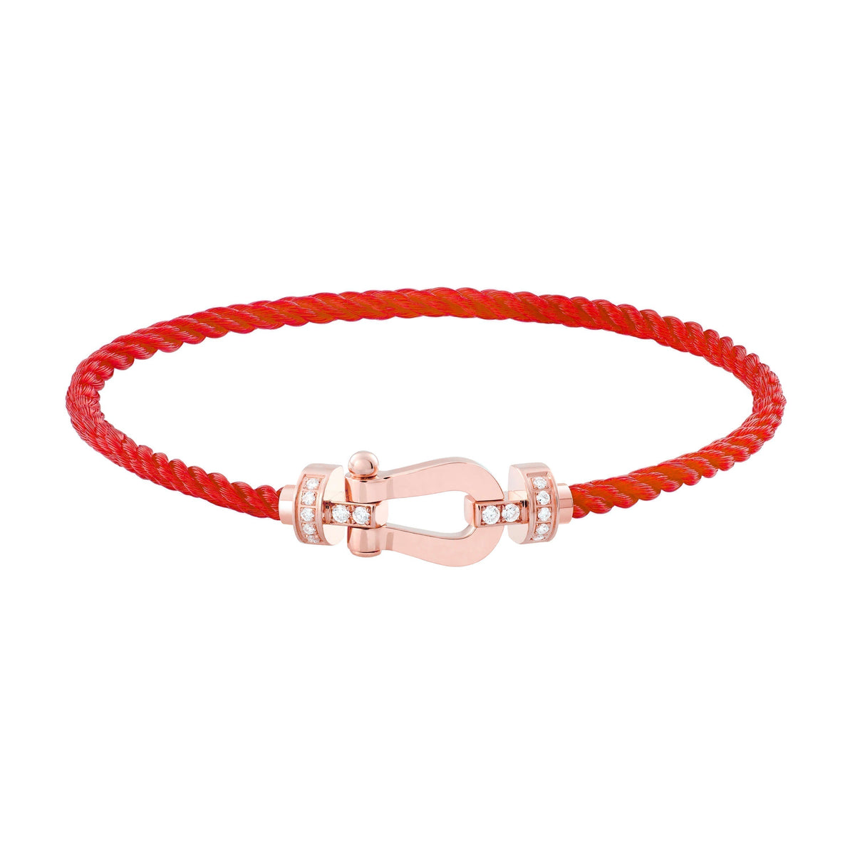 [Bling Jewelrys ]FORCE 10 HALF DIAMOND PINK GOLD RED CORDERI LARGE AND MEDIUM MODEL