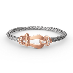[Bling Jewelrys ]FORCE GROSSES HUFEISEN HALB DIAMANT ARMBAND ROSÉGOLD