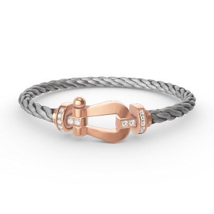 [Bling Jewelrys ]FORCE LARGE HORSESHOE HALF DIAMOND BRACELET ROSE GOLD