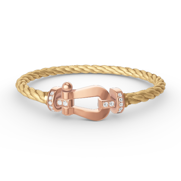 [Bling Jewelrys ]FORCE LARGE HORSESHOE HALF DIAMOND BRACELET ROSE GOLD