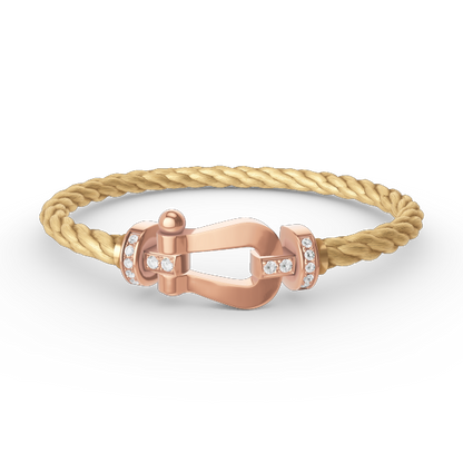 [Bling Jewelrys ]FORCE LARGE HORSESHOE HALF DIAMOND BRACELET ROSE GOLD