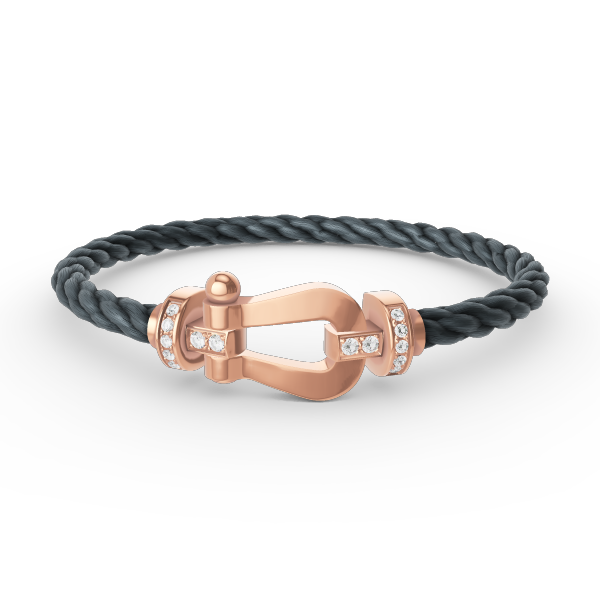 [Bling Jewelrys ]FORCE LARGE HORSESHOE HALF DIAMOND BRACELET ROSE GOLD
