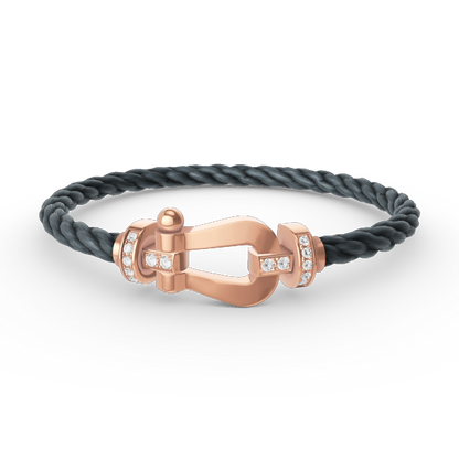 [Bling Jewelrys ]FORCE LARGE HORSESHOE HALF DIAMOND BRACELET ROSE GOLD