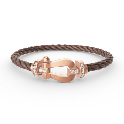 [Bling Jewelrys ]FORCE LARGE HORSESHOE HALF DIAMOND BRACELET ROSE GOLD