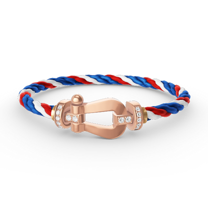 [Bling Jewelrys ]FORCE LARGE HORSESHOE HALF DIAMOND BRACELET ROSE GOLD
