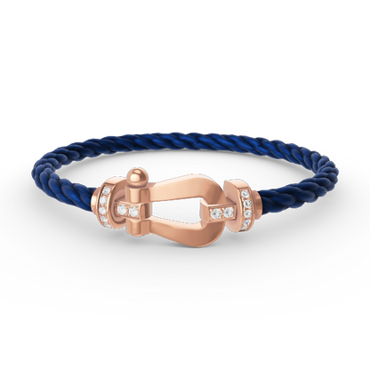 [Bling Jewelrys ]FORCE LARGE HORSESHOE HALF DIAMOND BRACELET ROSE GOLD
