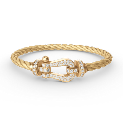 [Bling Jewelrys ]FORCE LARGE HORSESHOE FULL DIAMOND BRACELET GOLD
