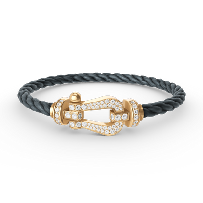 [Bling Jewelrys ]FORCE LARGE HORSESHOE FULL DIAMOND BRACELET GOLD