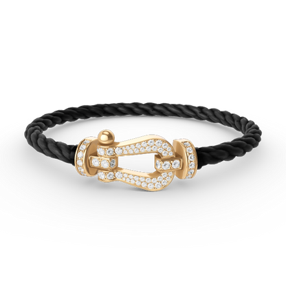 [Bling Jewelrys ]FORCE LARGE HORSESHOE FULL DIAMOND BRACELET GOLD