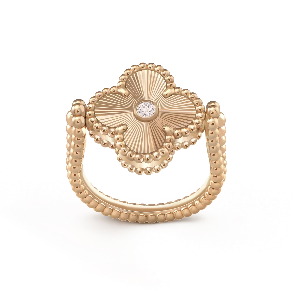 [Bling Jewelrys ]CLOVER RIVERSIBLE PINK GOLD RING