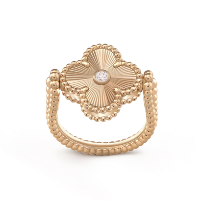 [Bling Jewelrys ]CLOVER RIVERSIBLE PINK GOLD RING