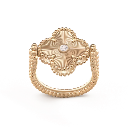 [Bling Jewelrys ]CLOVER RIVERSIBLE ROSE GOLD RING