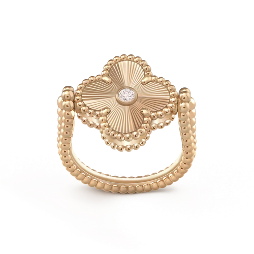 [Bling Jewelrys ]CLOVER RIVERSIBLE ROSE GOLD RING
